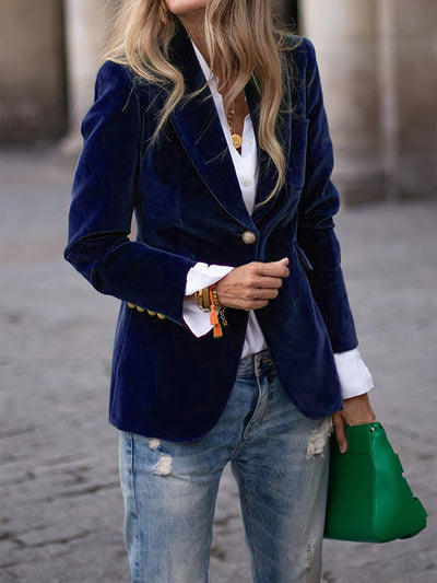 Elegante Blazer voor Dames met Gouden Accenten