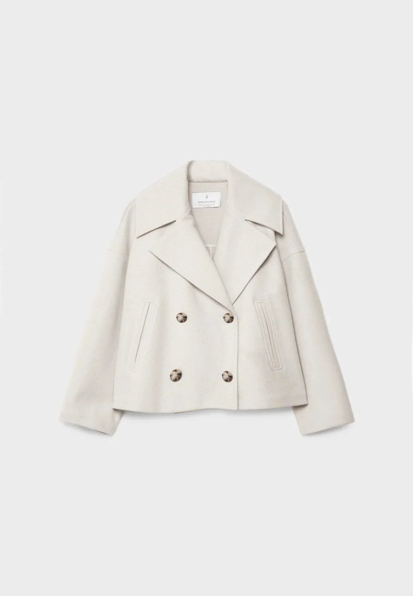 Dames Korte Trenchcoat Met Dubbele Knopensluiting En Reverskraag