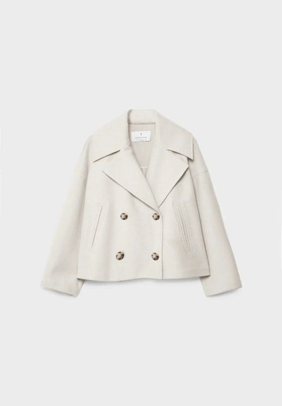 Dames Korte Trenchcoat Met Dubbele Knopensluiting En Reverskraag