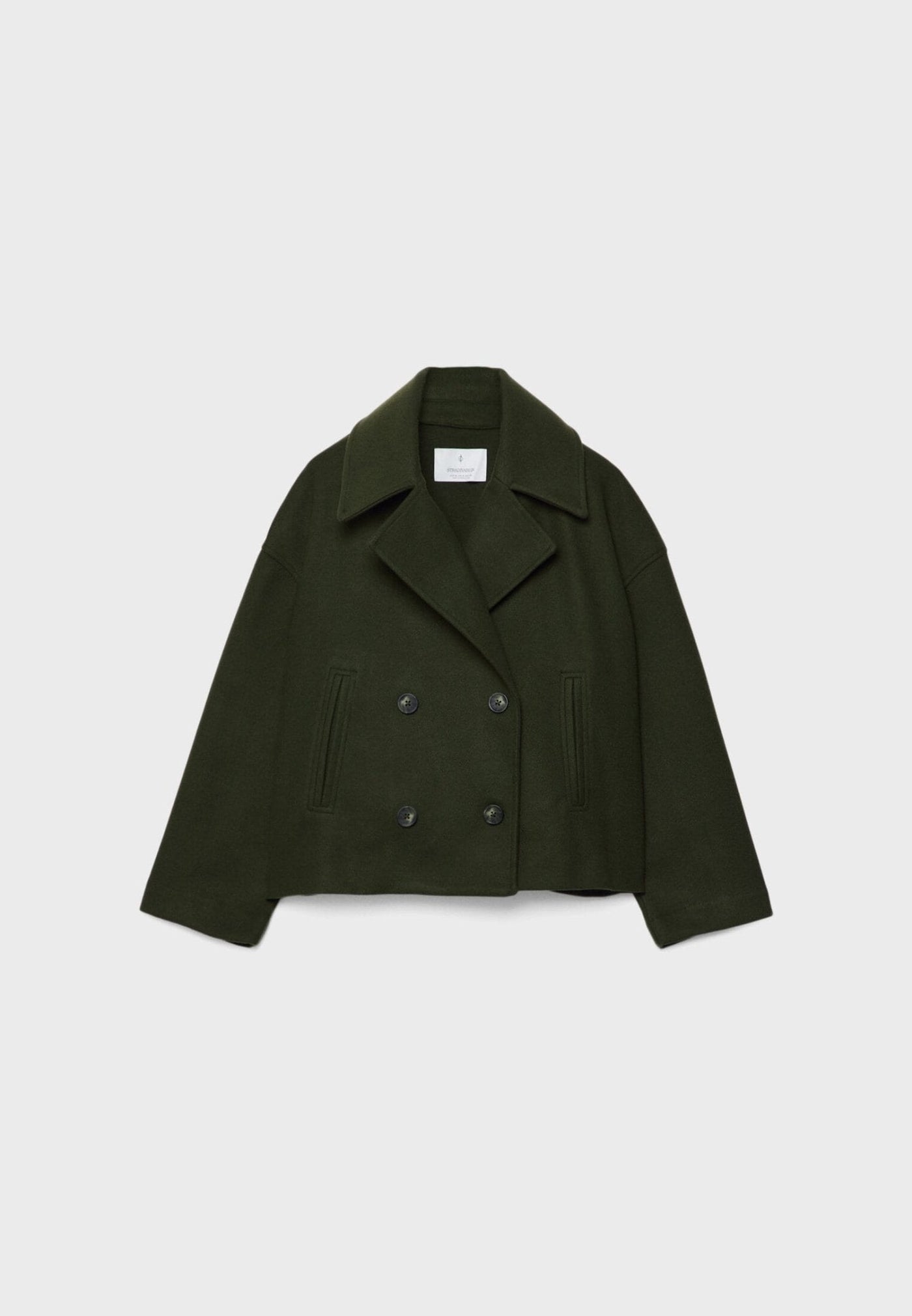 Dames Korte Trenchcoat Met Dubbele Knopensluiting En Reverskraag