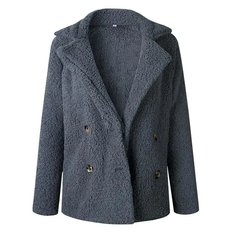 Dames Korte Teddy Jas Met Reverskraag