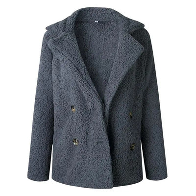 Dames Korte Teddy Jas Met Reverskraag