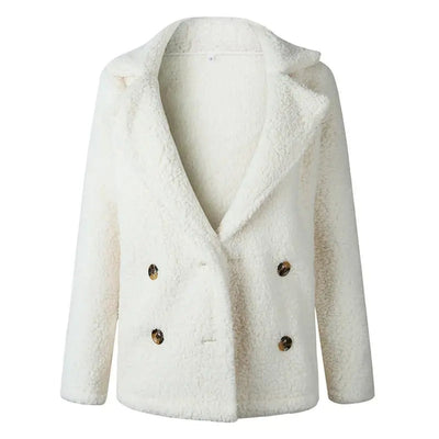Dames Korte Teddy Jas Met Reverskraag
