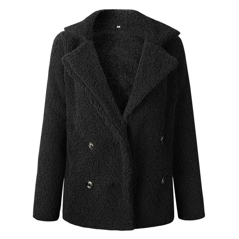 Dames Korte Teddy Jas Met Reverskraag
