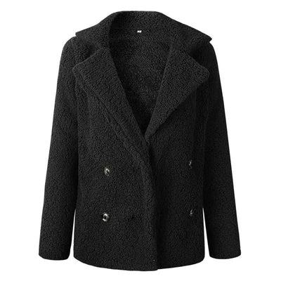 Dames Korte Teddy Jas Met Reverskraag