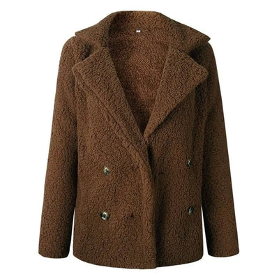 Dames Korte Teddy Jas Met Reverskraag