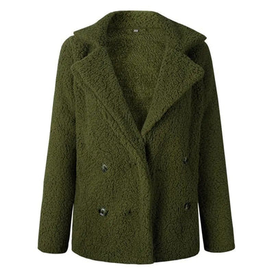 Dames Korte Teddy Jas Met Reverskraag