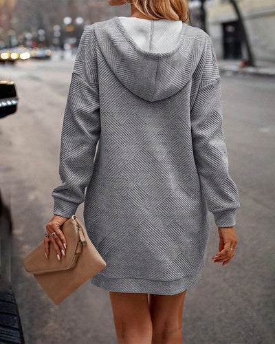Dames Effen Casual Hoodie Jurk