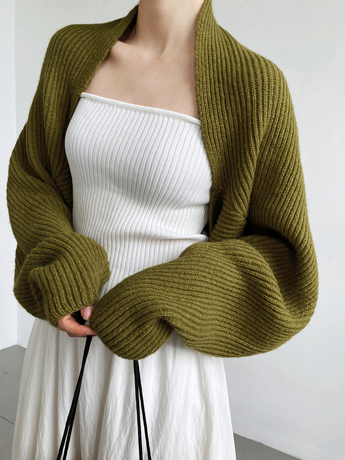 Dames Gebreide Open Cardigan Met Lange Mouwen