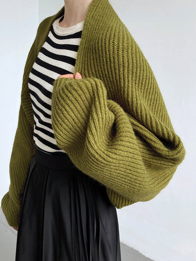 Dames Gebreide Open Cardigan Met Lange Mouwen
