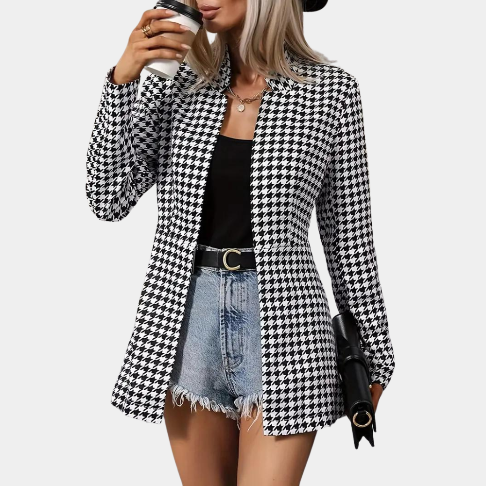 Dames Blazer Met Lange Mouwen En Slim Fit