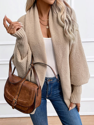 Dames Lange Cashmere Cardigan Met Lange Mouwen