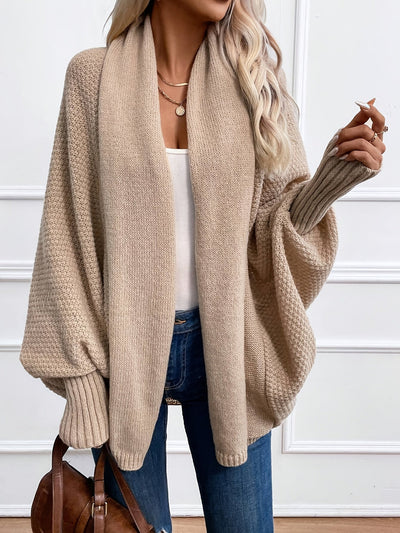 Dames Lange Cashmere Cardigan Met Lange Mouwen
