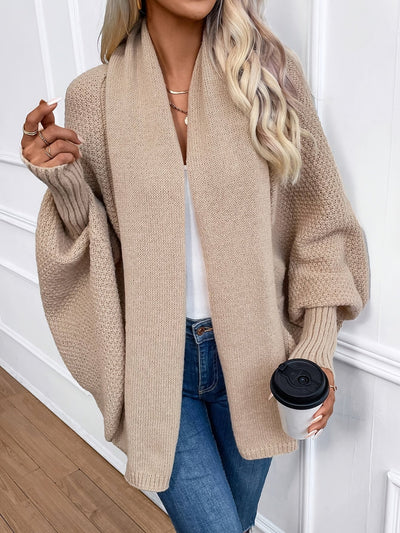 Dames Lange Cashmere Cardigan Met Lange Mouwen