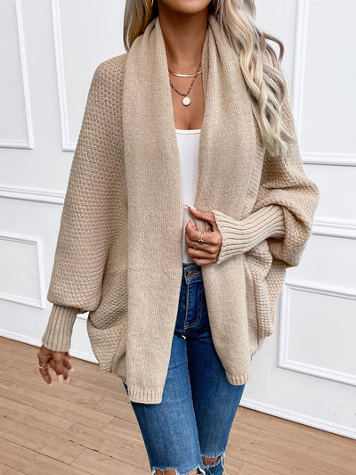 Dames Lange Cashmere Cardigan Met Lange Mouwen