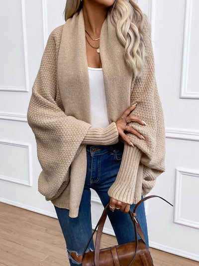 Dames Lange Cashmere Cardigan Met Lange Mouwen