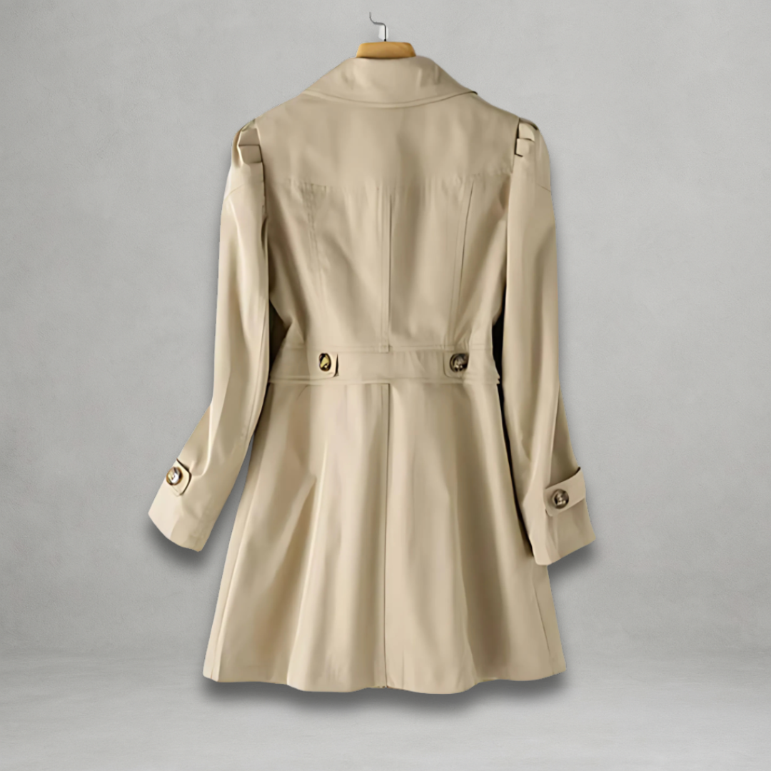 Dames Lange Trenchcoat Met Knopen En Lange Mouwen