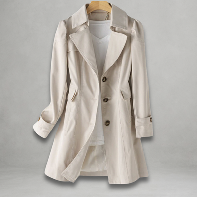 Dames Lange Trenchcoat Met Knopen En Lange Mouwen