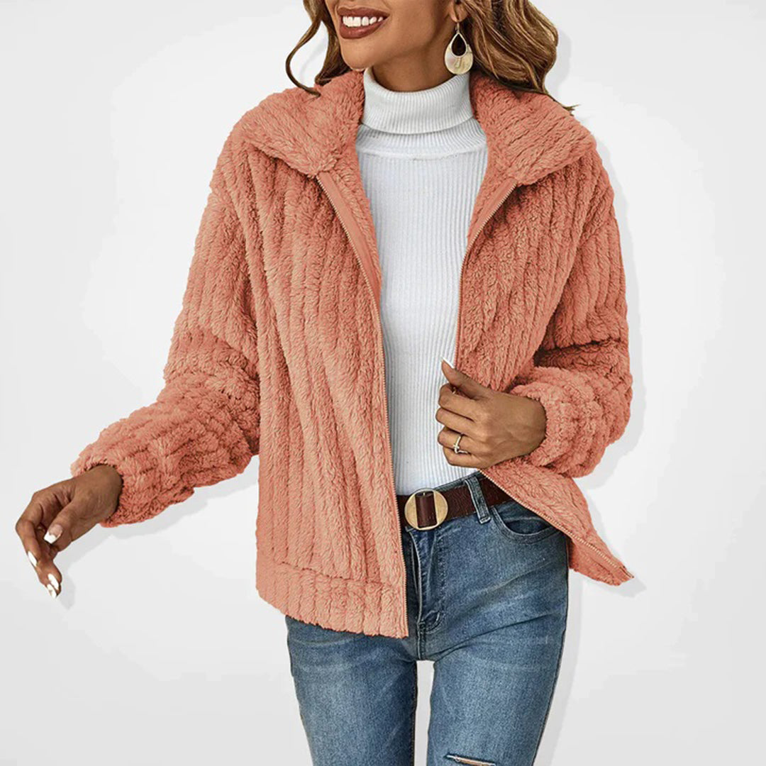 Dames Warm Fleece Vest Met Lange Mouwen En Rits