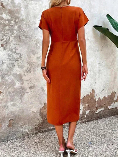 Elegante Maxi Jurk Dames met V-Hals en Split