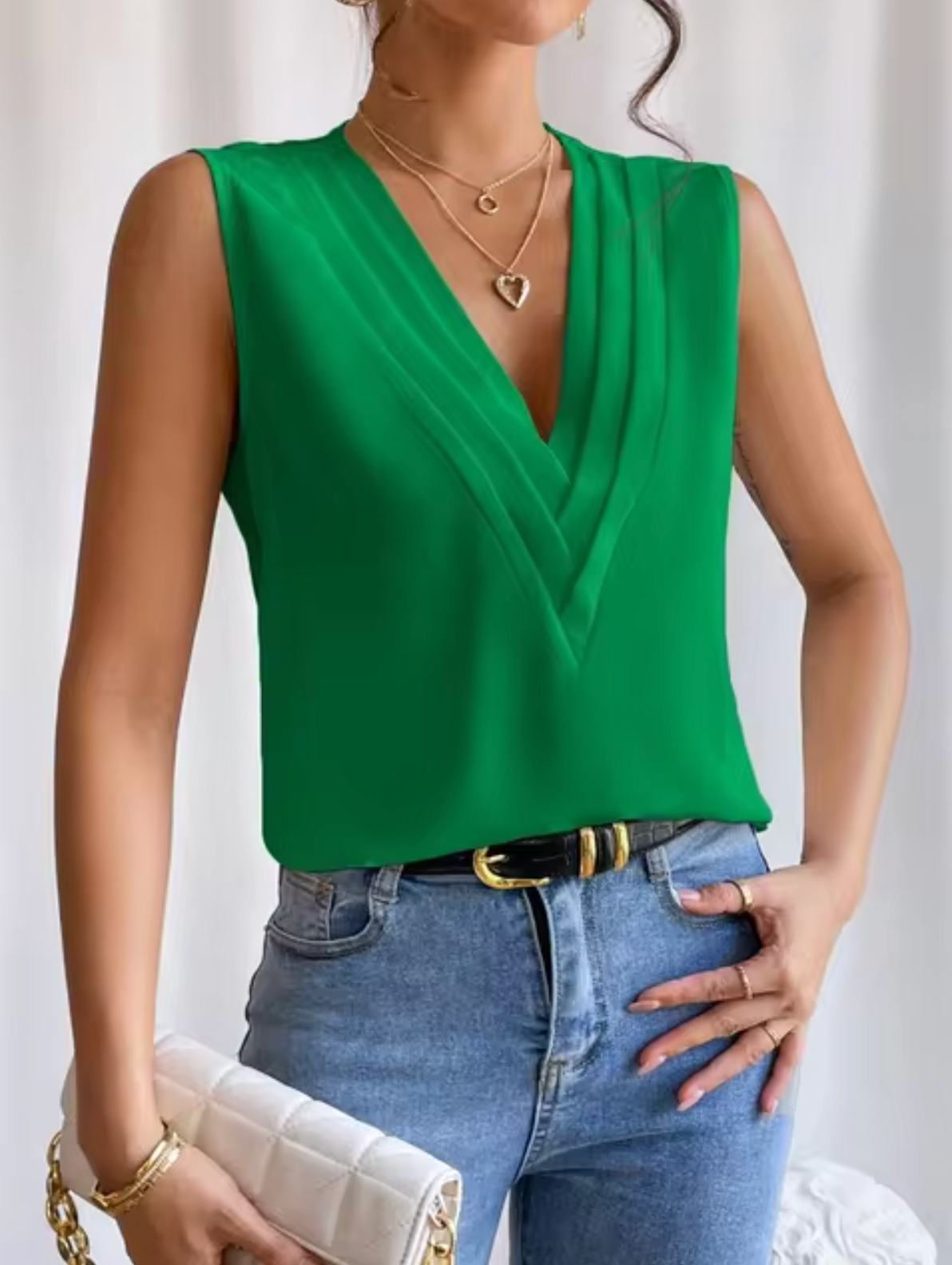 Elegante Mouwloze Top Dames met V-hals