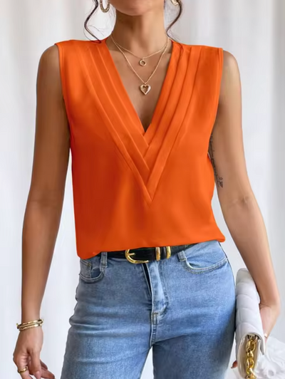 Elegante Mouwloze Top Dames met V-hals