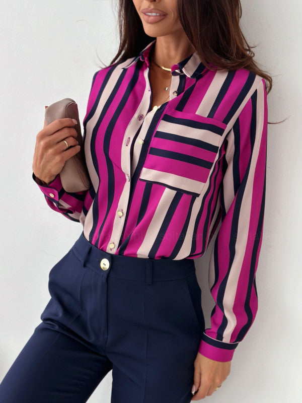 Elegante Satijnen Dames Blouse met Dierenprint en Lange Mouwen