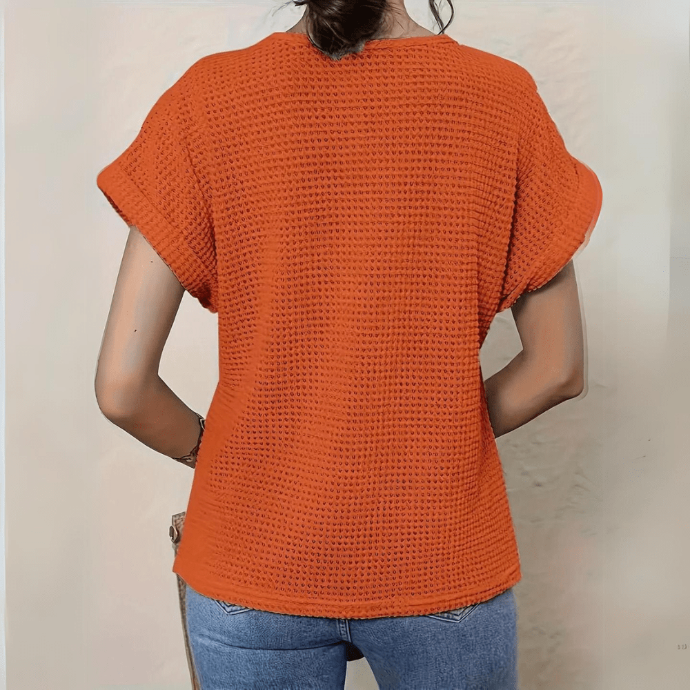 Dames Blouse Met Korte Mouwen En Kanten Details