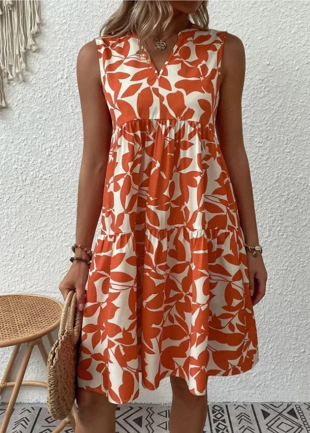 Elegante Zomerjurk Dames met V-hals en Bloemenprint