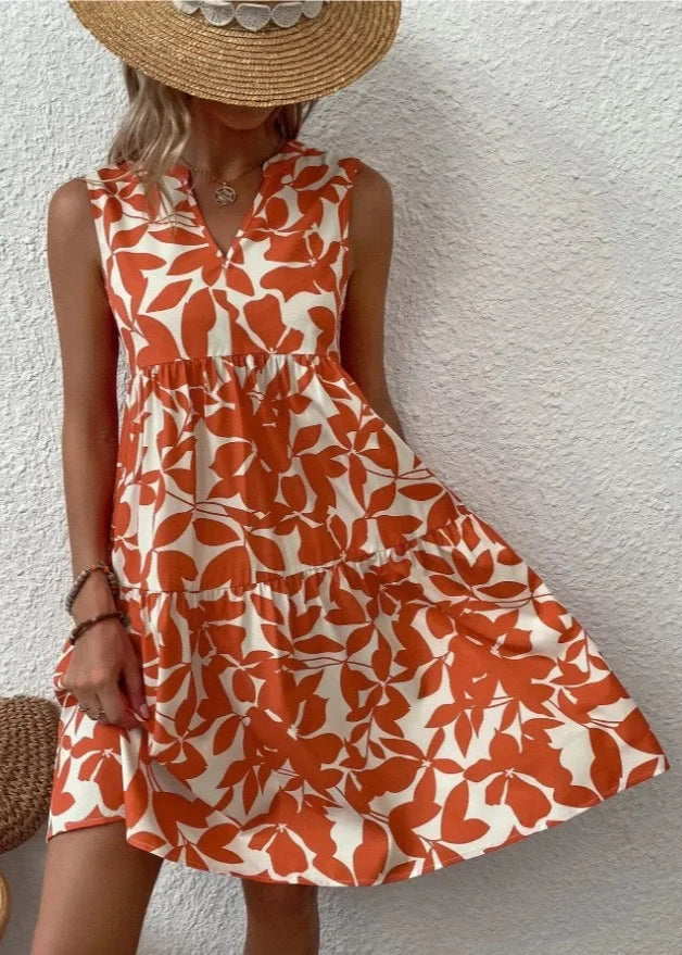 Elegante Zomerjurk Dames met V-hals en Bloemenprint