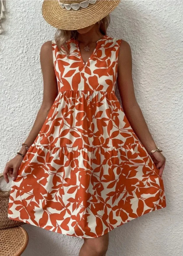 Elegante Zomerjurk Dames met V-hals en Bloemenprint