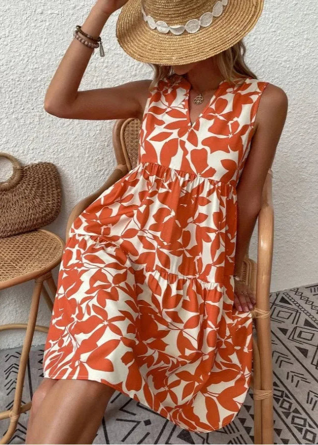 Elegante Zomerjurk Dames met V-hals en Bloemenprint