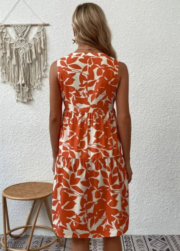 Elegante Zomerjurk Dames met V-hals en Bloemenprint