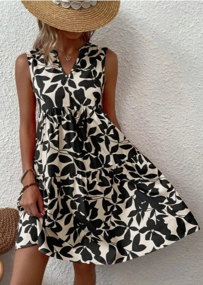 Elegante Zomerjurk Dames met V-hals en Bloemenprint