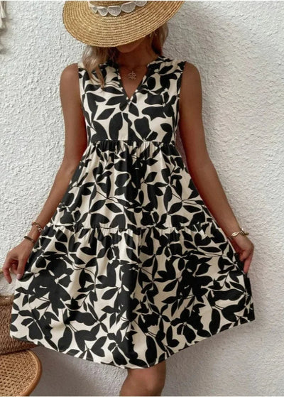 Elegante Zomerjurk Dames met V-hals en Bloemenprint