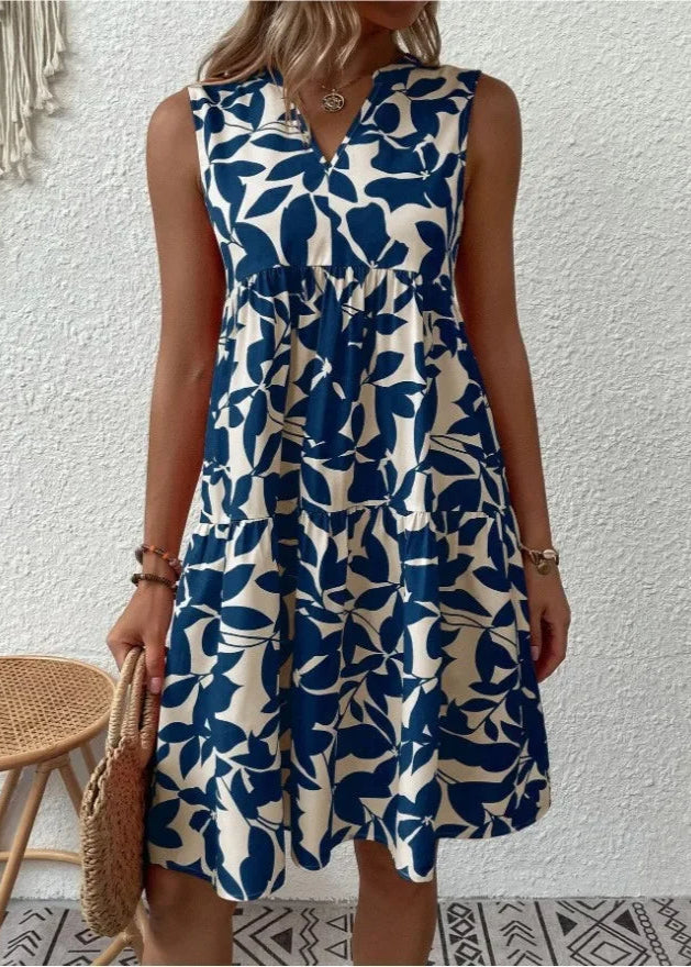 Elegante Zomerjurk Dames met V-hals en Bloemenprint