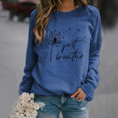 Dames Casual Sweater Met Print En Ronde Hals