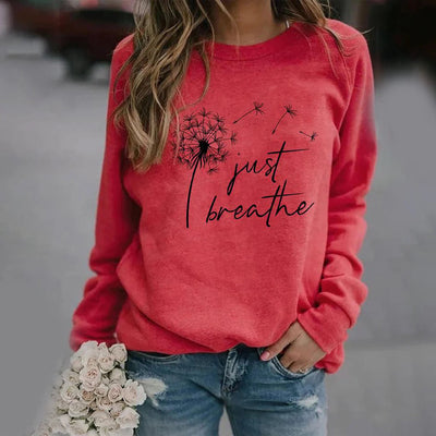 Dames Casual Sweater Met Print En Ronde Hals