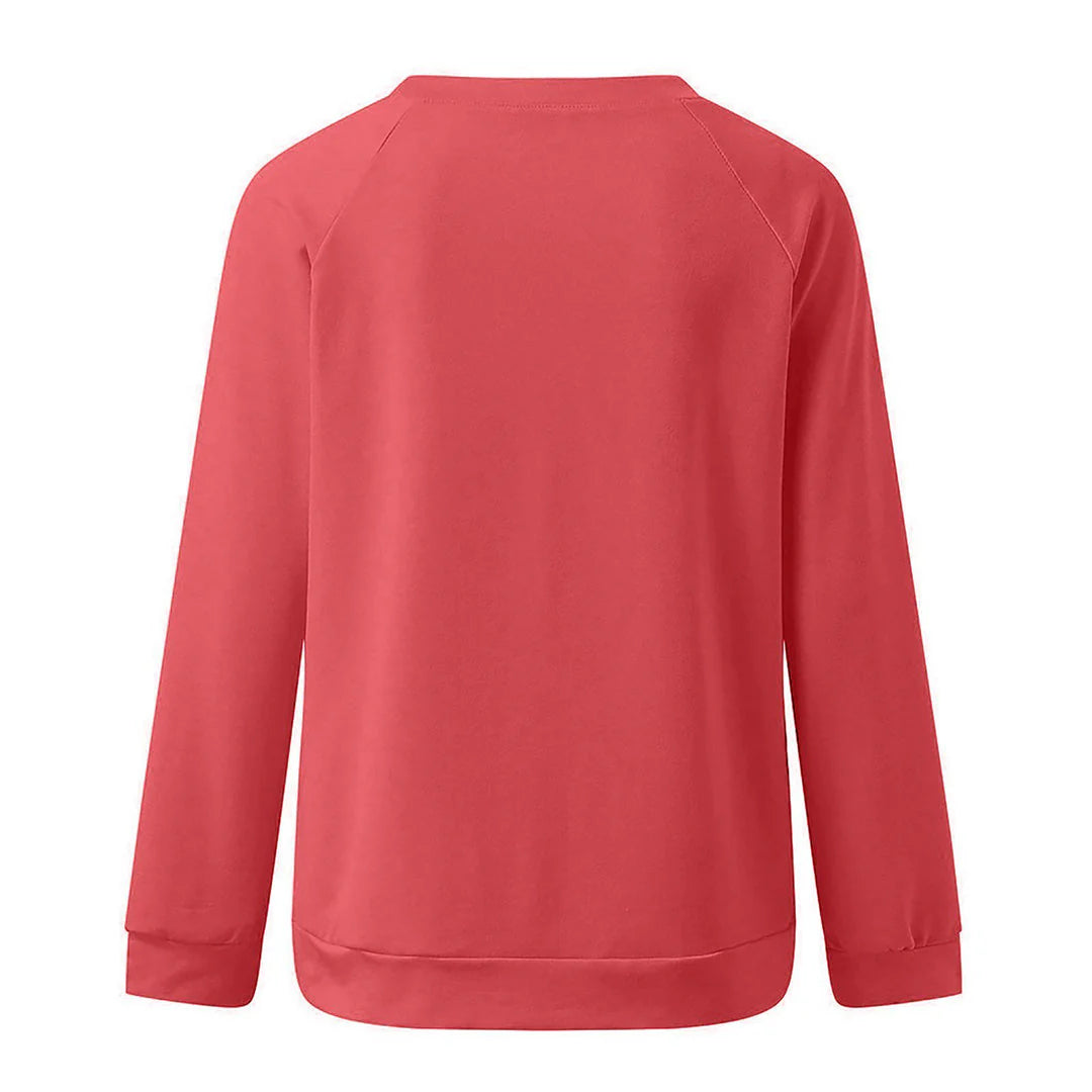 Dames Casual Sweater Met Print En Ronde Hals