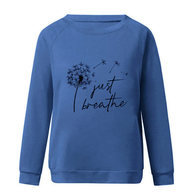 Dames Casual Sweater Met Print En Ronde Hals