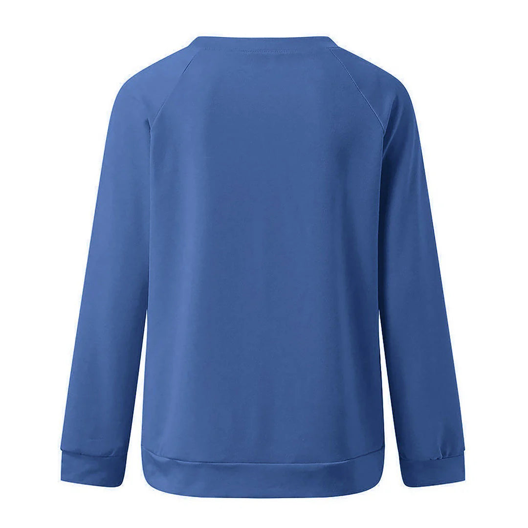 Dames Casual Sweater Met Print En Ronde Hals