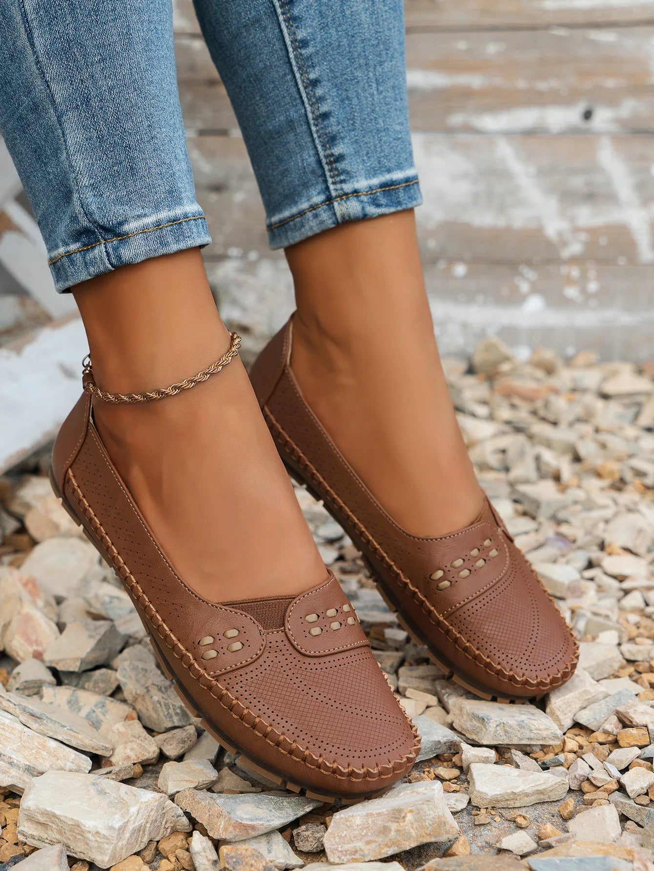 Dames Comfortabele Loafers Met Ademend Ontwerp