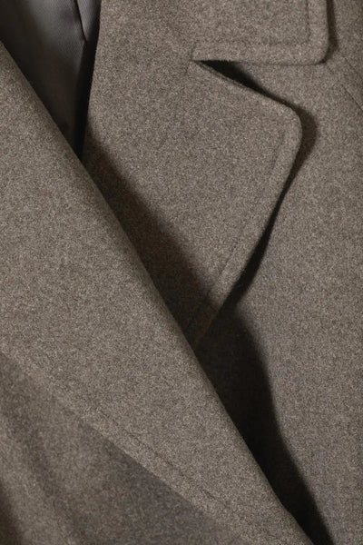 Dames Lange Oversized Wollen Jas Met Brede Revers En Minimalistisch Design