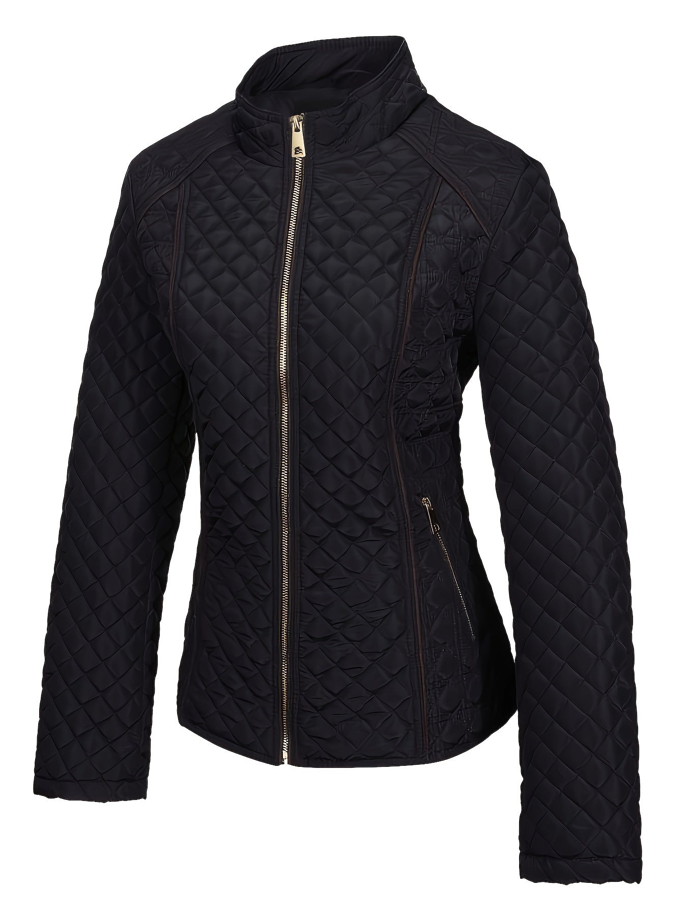 Dames Gewatteerde Winterjas Met Rits En Luxe Materiaal