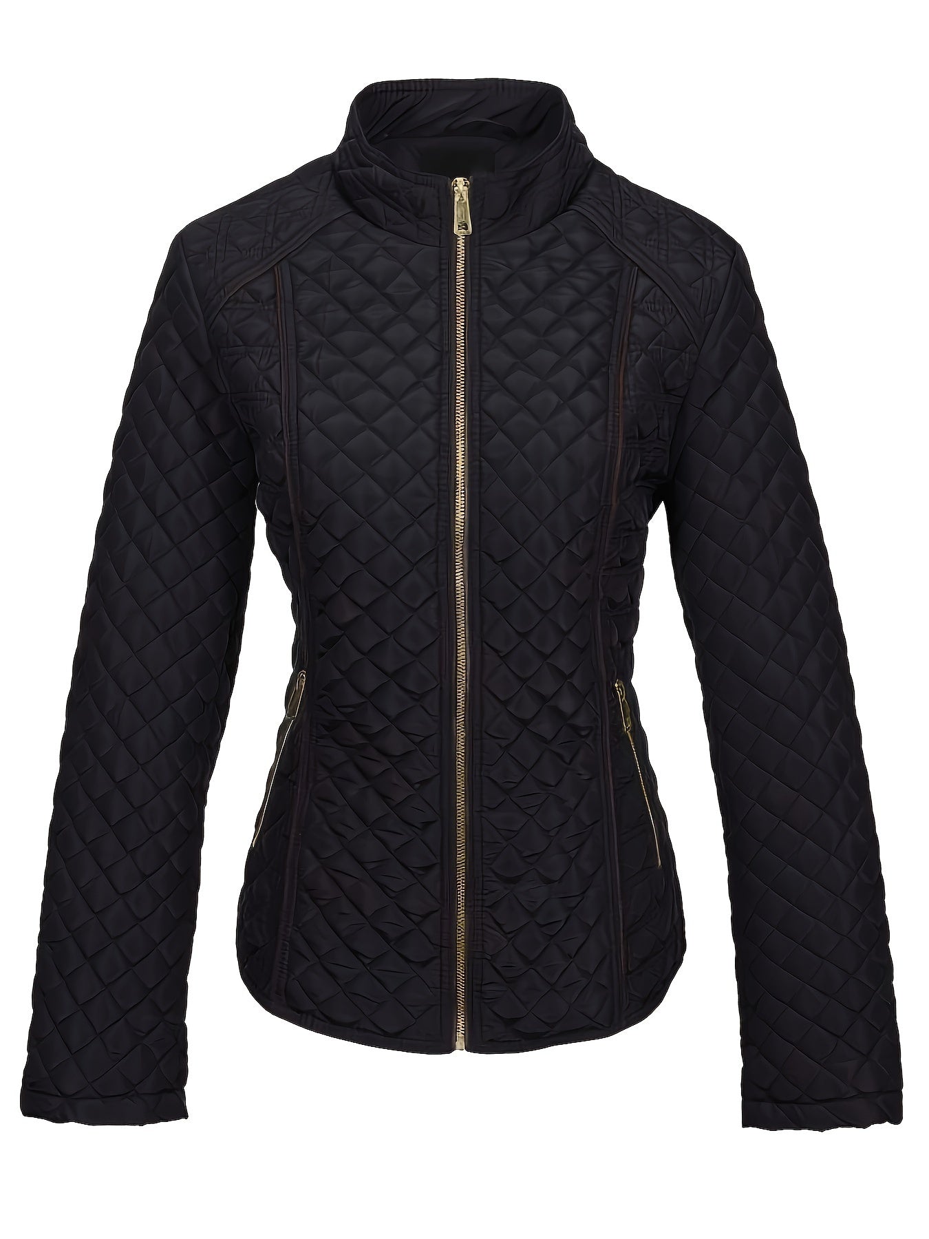 Dames Gewatteerde Winterjas Met Rits En Luxe Materiaal