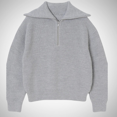Dames Gestreepte Trui Met Half Zip En Lange Mouwen