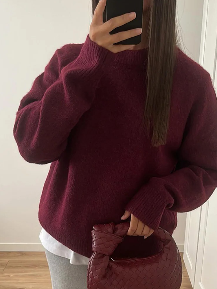 Dames Fluffy Oversized Trui Met Lange Mouwen