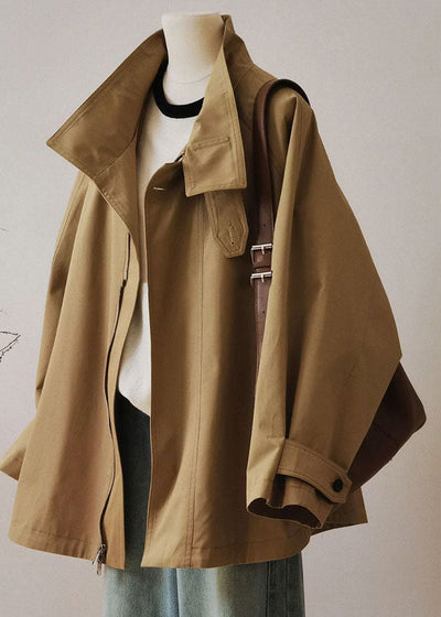 Dames Trenchcoat Met Rits En Lange Mouwen