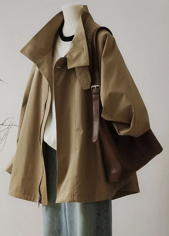 Dames Trenchcoat Met Rits En Lange Mouwen