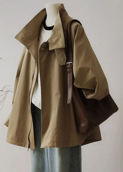 Dames Trenchcoat Met Rits En Lange Mouwen